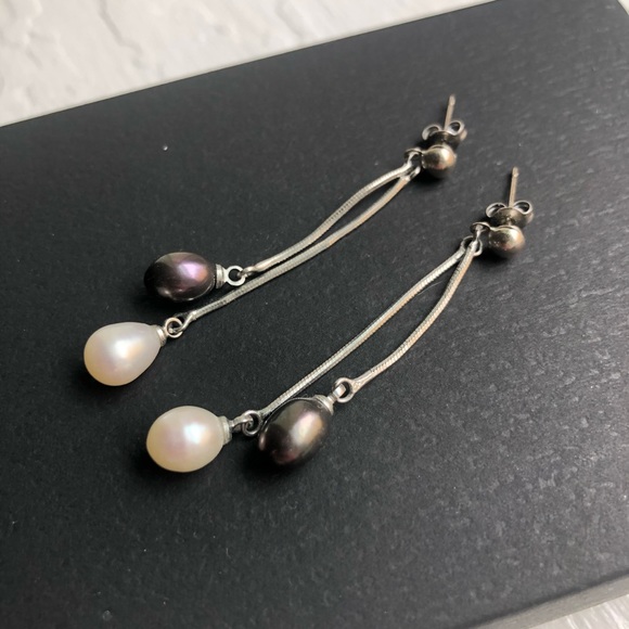 Jewelry - Freshwater Pearl Sterling Silver Drop Earrings